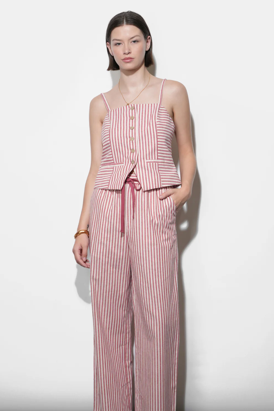 Hellen Stripe Pull Up Drawstring Pant
