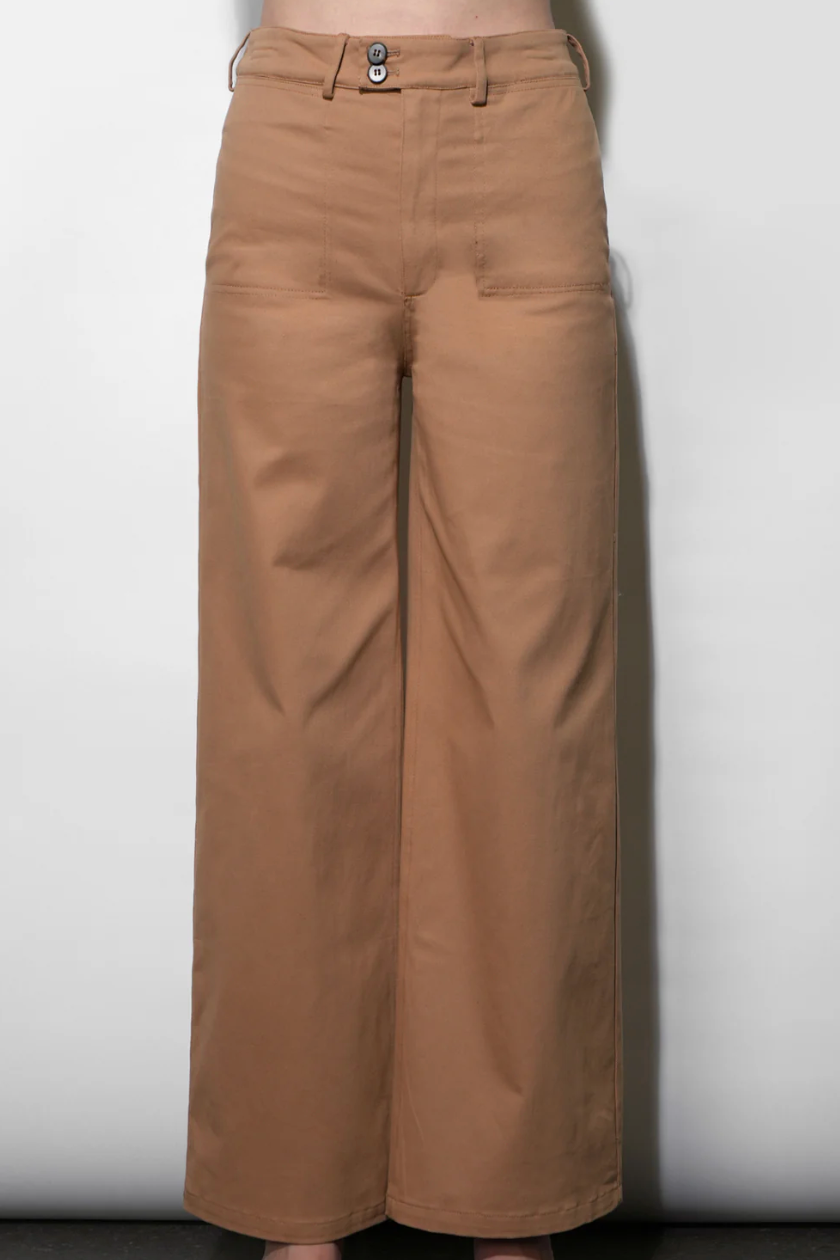 Jennsen Cotton Canvas Wide Leg Pants