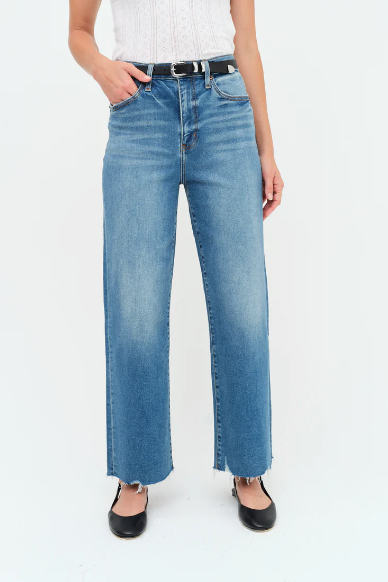 PLEASER HIGH RISE WIDE ANKLE IN VIBE CHECK