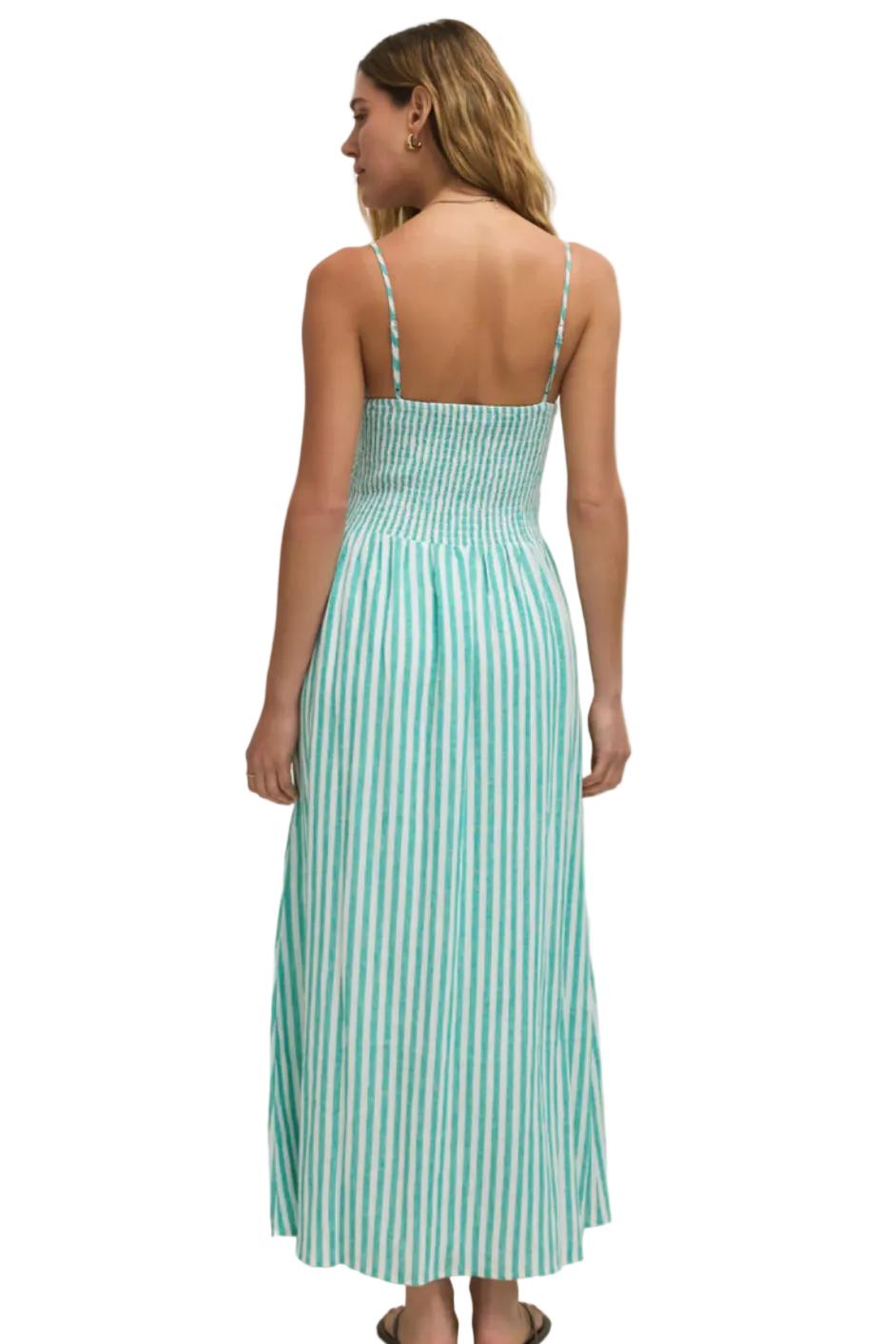 BAYSIDE STRIPE LINEN MAXI DRESS / La Palma