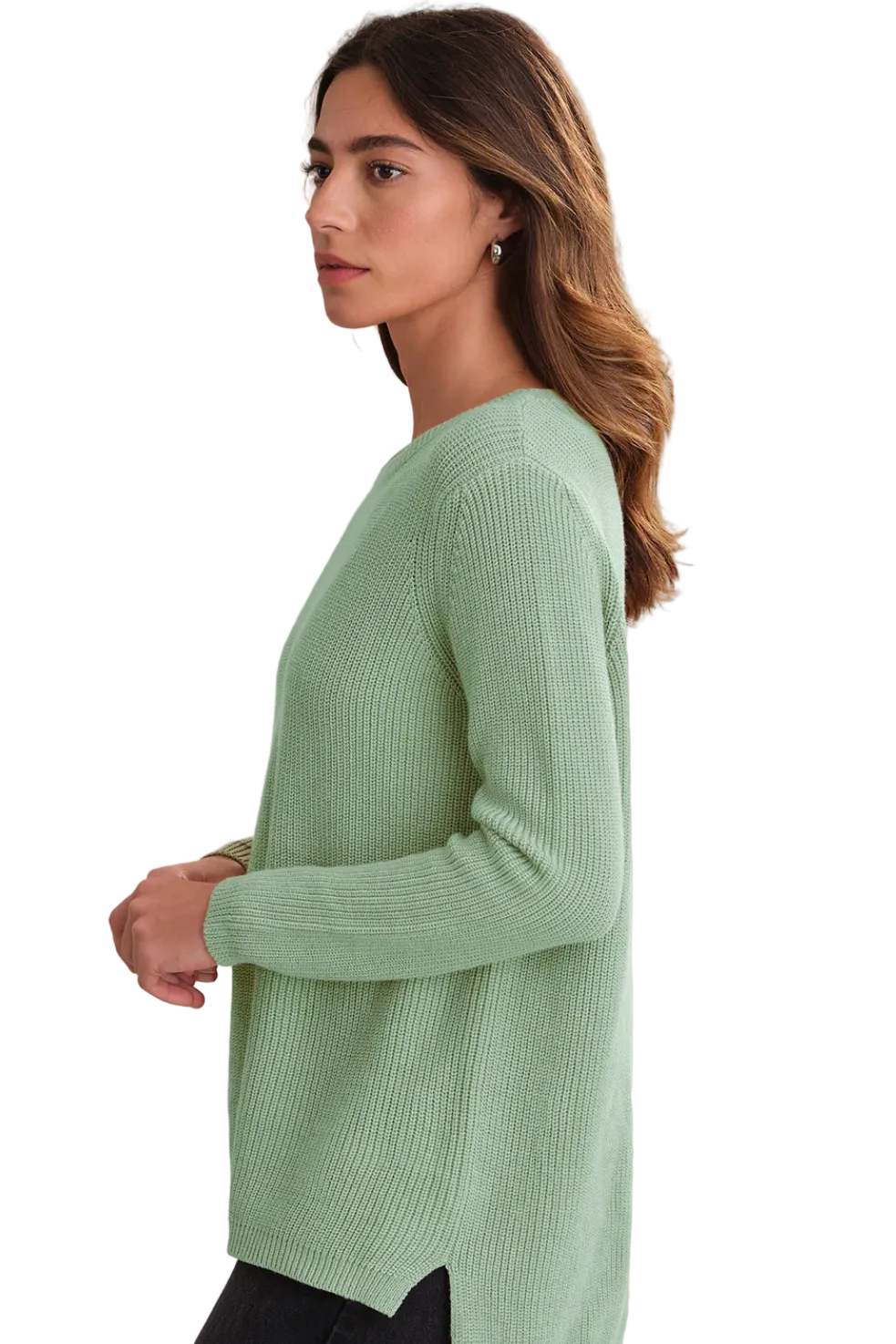 EMMA CREWNECK SHAKER SWEATER / Silt Green