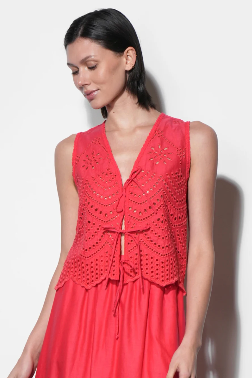 Effie Linen Embroidered Tank