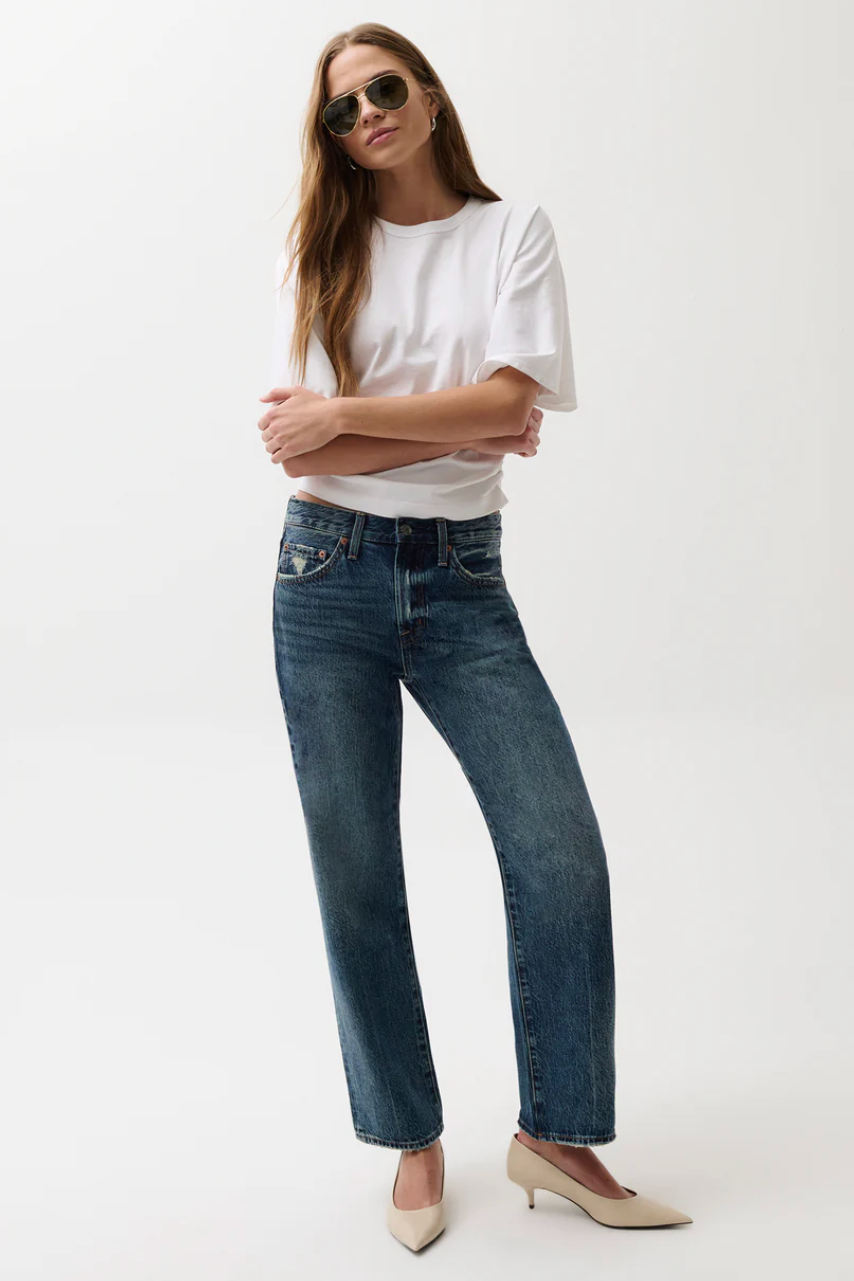 LEXI MID RISE BOWED STRAIGHT JEAN - ARTISAN