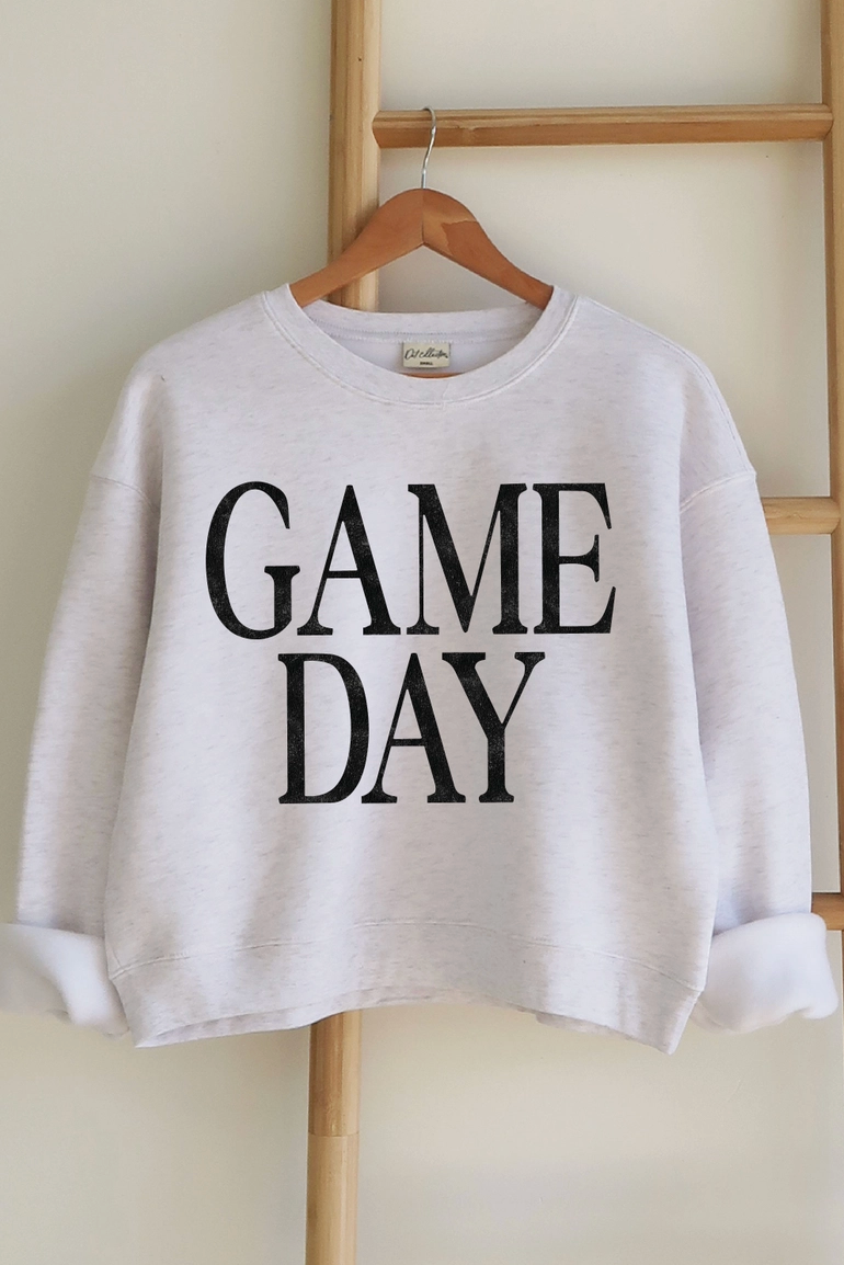 GAME DAY Mid Cropped Graphic Sweatshirt