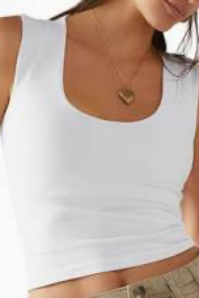 Clean Lines Muscle Cami in White