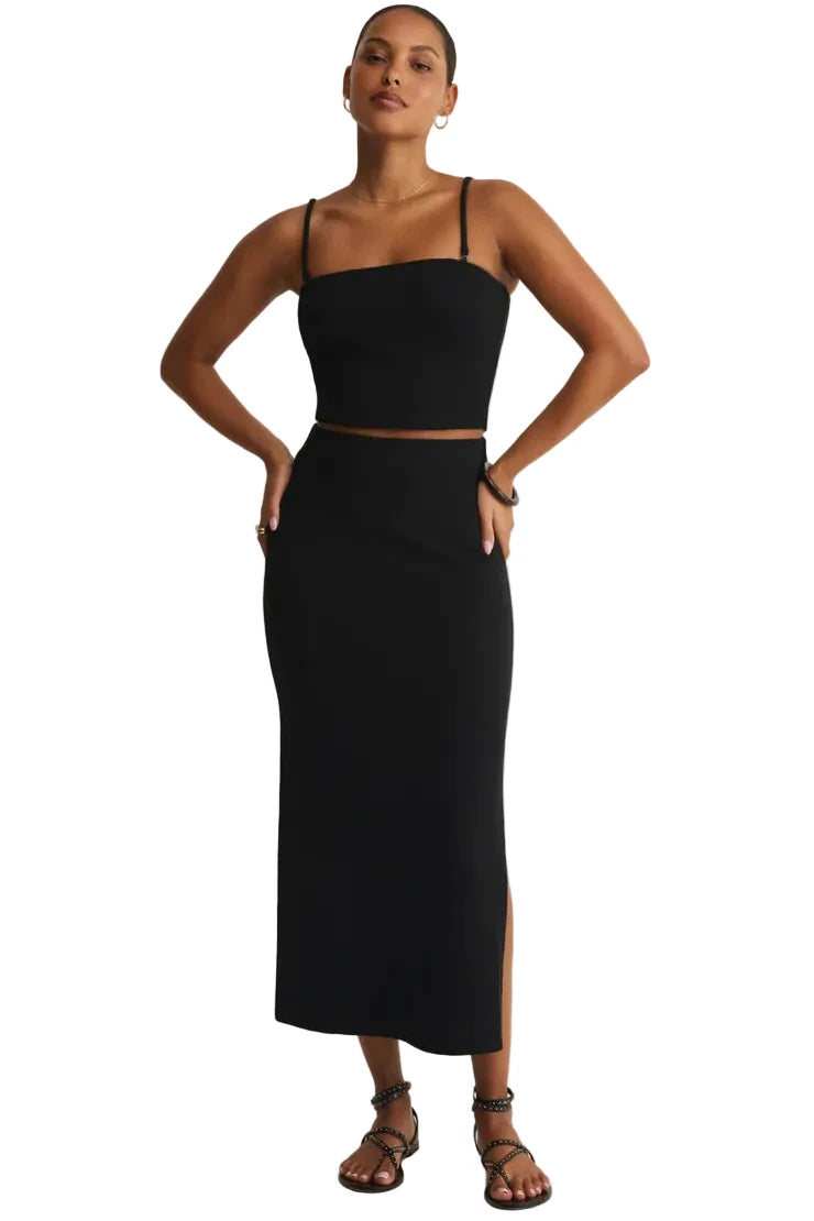 Z Supply Ainslie midi skirt with flattering silhouette and versatile everyday styling for effortless wear