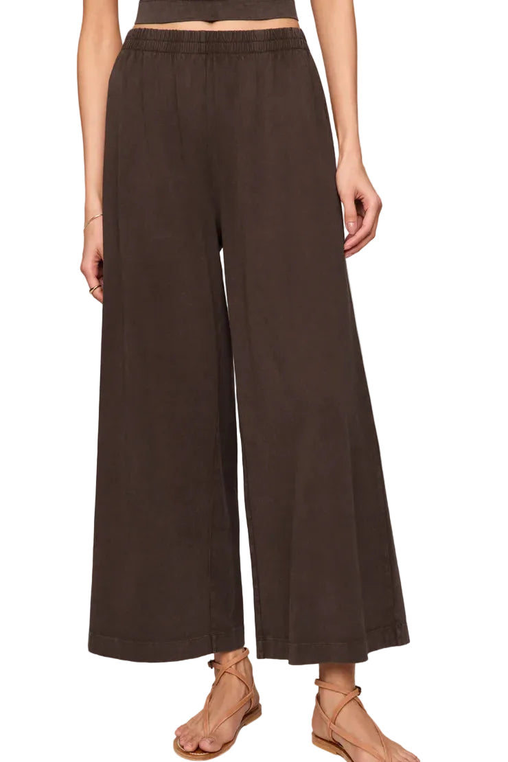 SCOUT JERSEY CROP FLARE PANT / chocolate