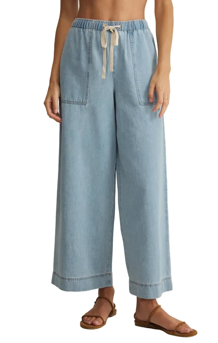 Z SUPPLY Daycation Denim Utility Pant featuring a relaxed utility-inspired fit with soft denim styling for everyday wear.