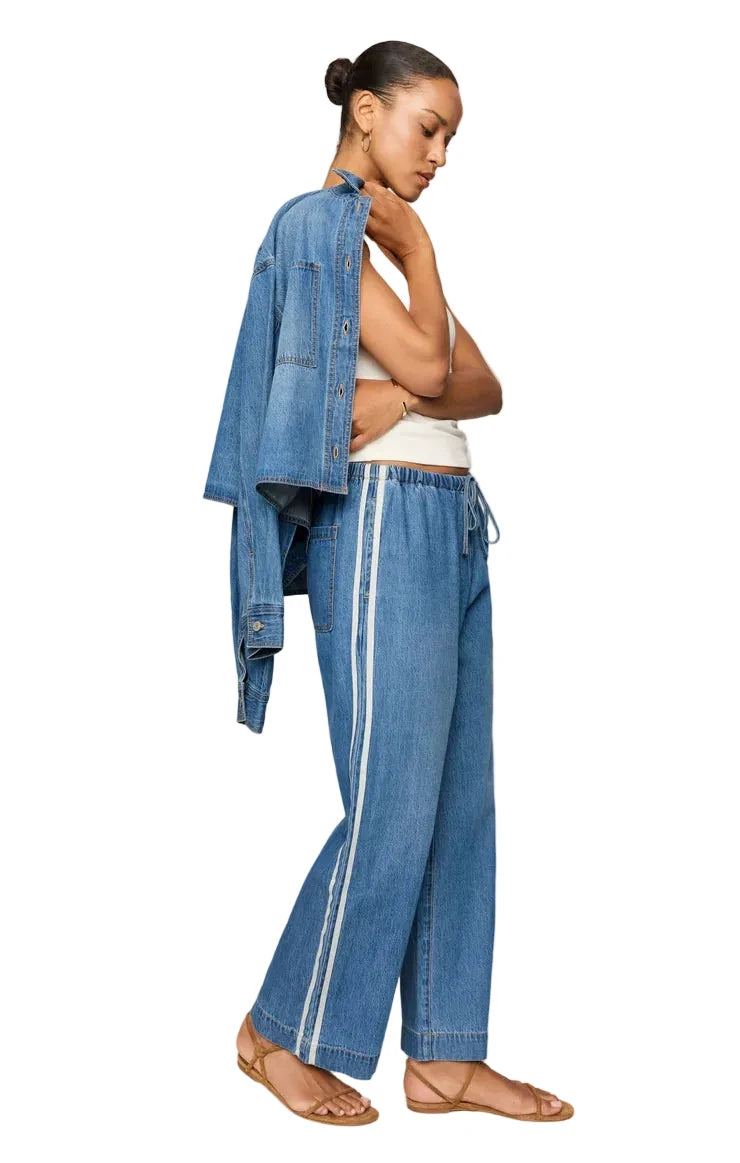 THE SIDELINES DENIM TRACK PANT
