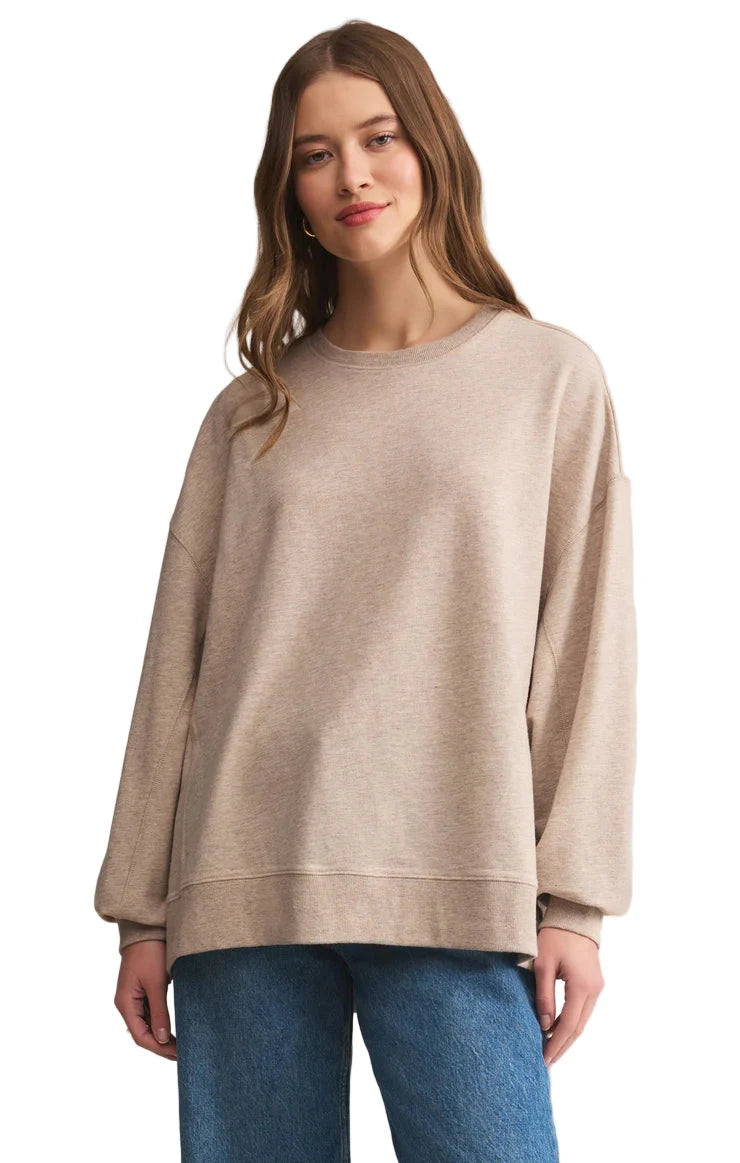 z supply MODERN WEEKENDER SWEATSHIRT / NATURAL HEATHER