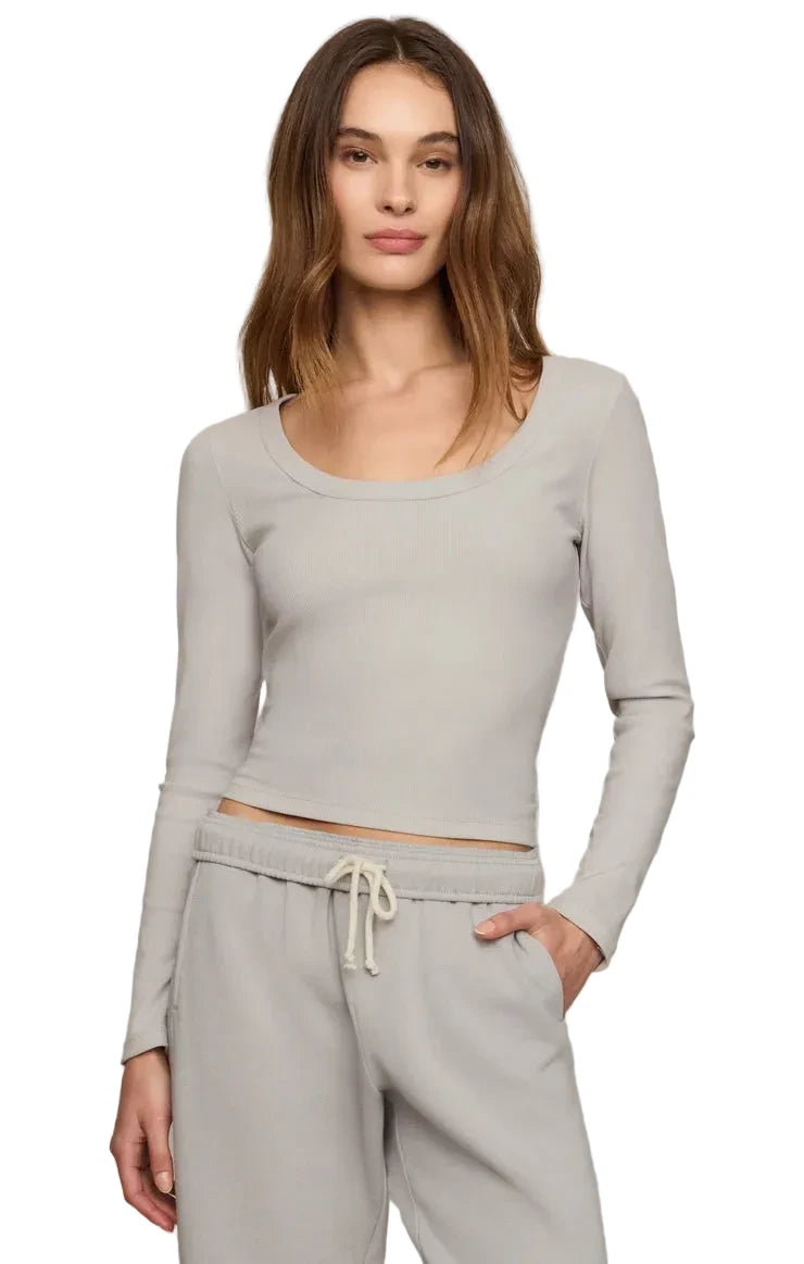 GREYSON SCOOP LONG SLEEVE TEE / Silverlake