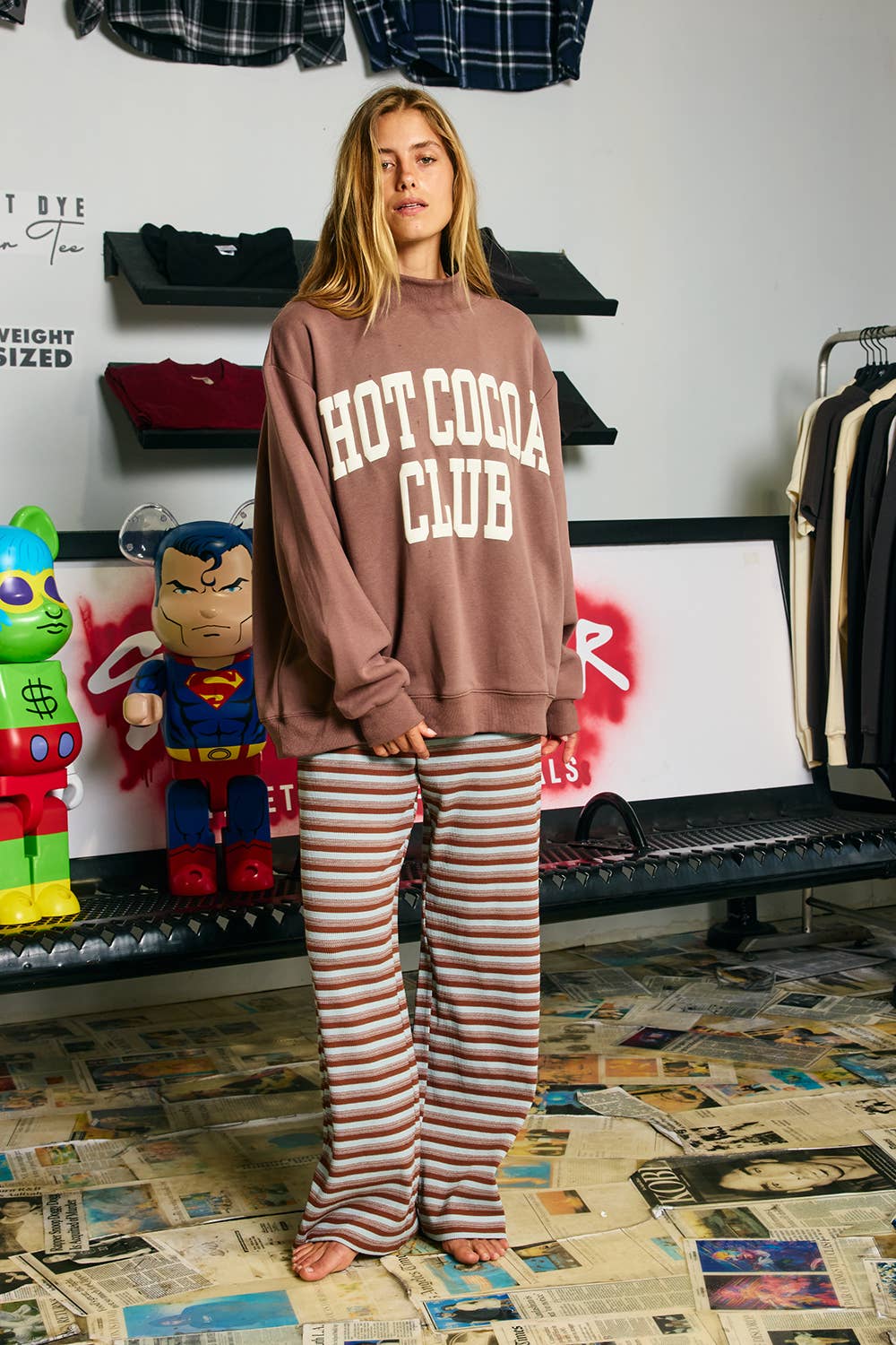 IT2594P-HOTCOCOA | 'HOT COCOA CLUB' Mock Neck Sweatshirt