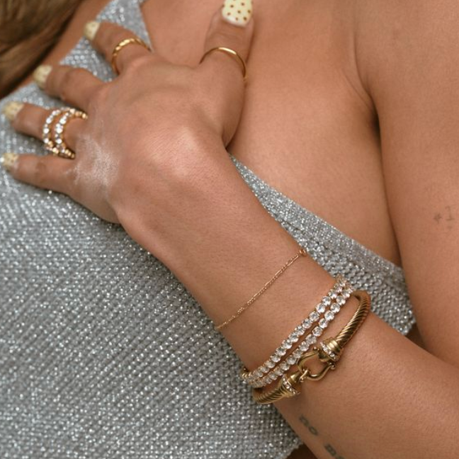 Elastic Tennis Bracelet- Gold