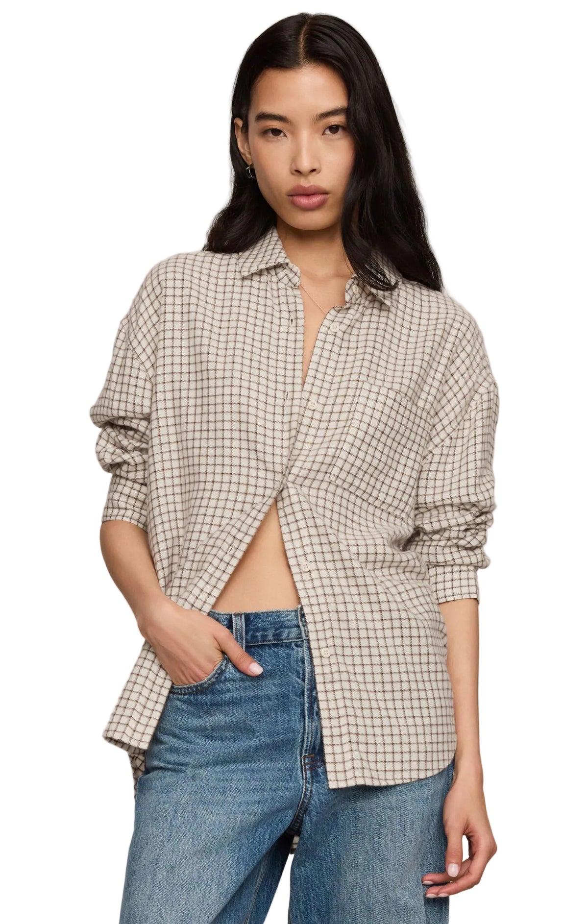 RIVER PLAID BUTTON UP