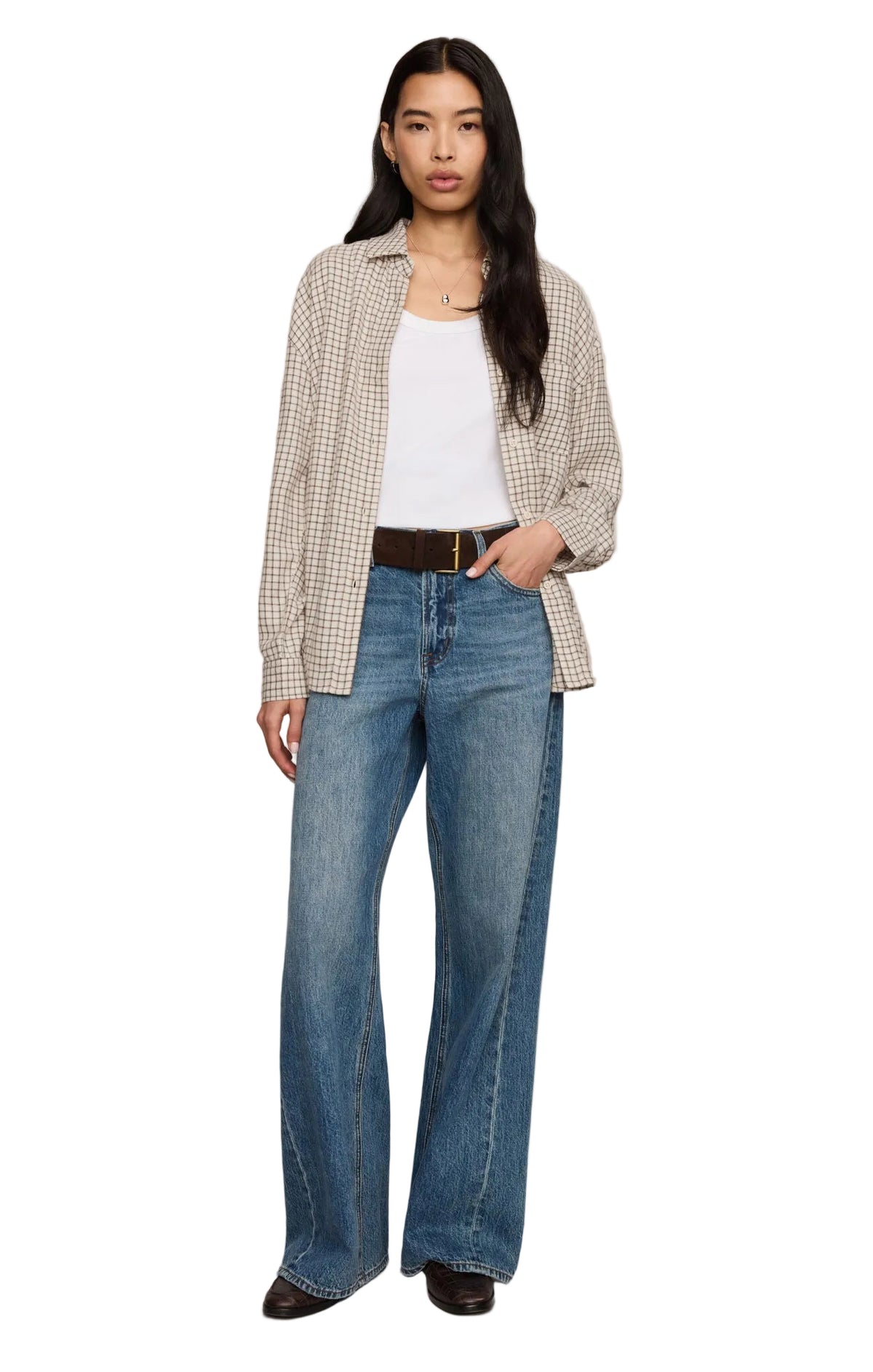 RIVER PLAID BUTTON UP