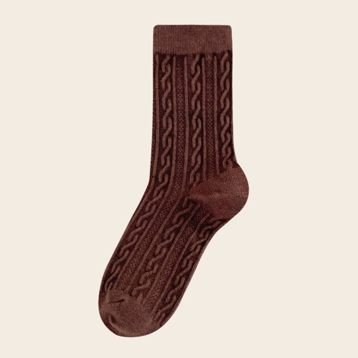 Cable knit crew socks